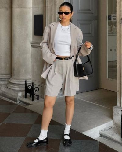 Look con bermudas sastre de mujer