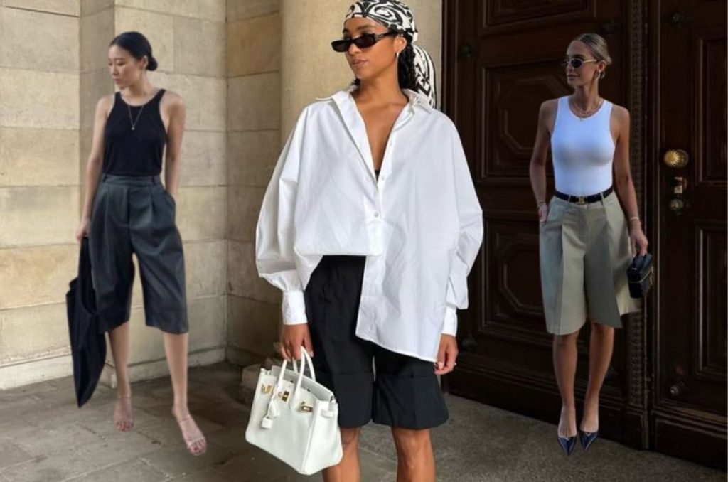 Look con bermudas sastre de mujer