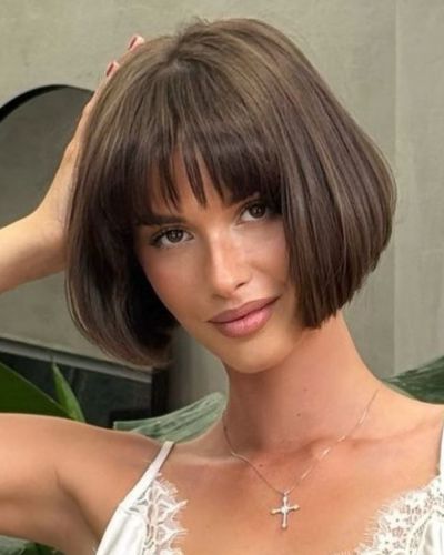 Corte bob con flequillo