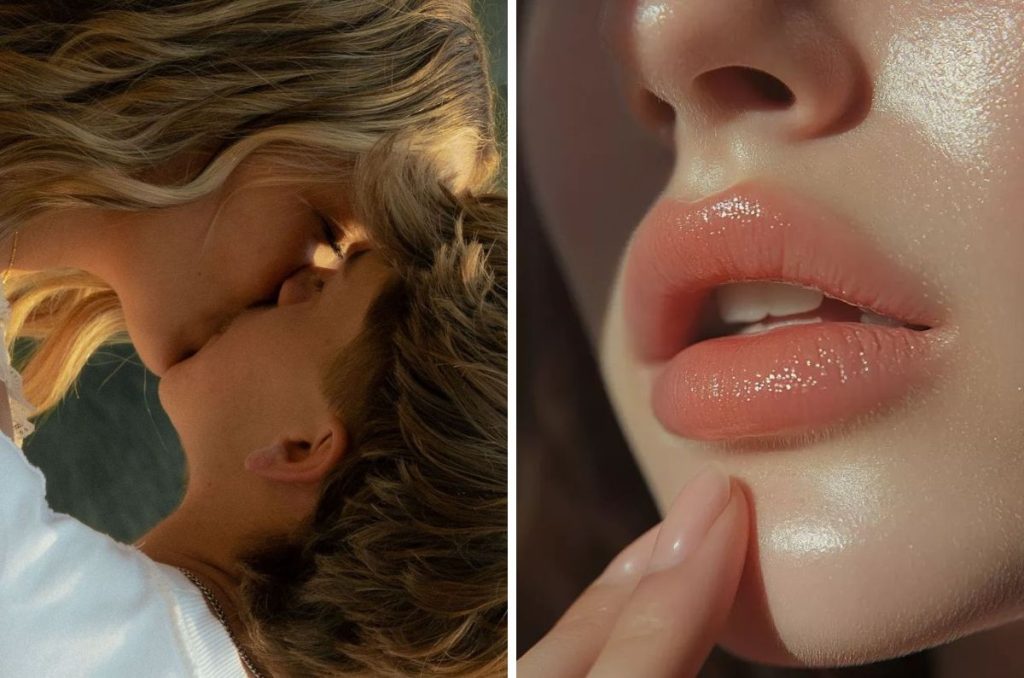 Día del beso 2026: pareja y labios en color durazno