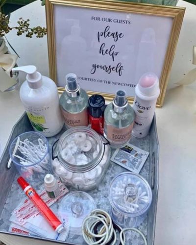 Kit de baño para invitados boda personalizado con frase