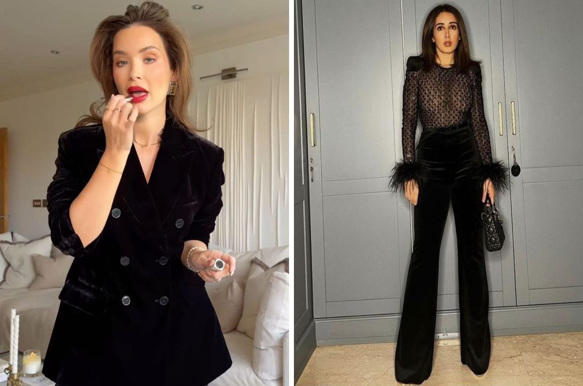 Looks de terciopelo negro para una night out este 10 de mayo