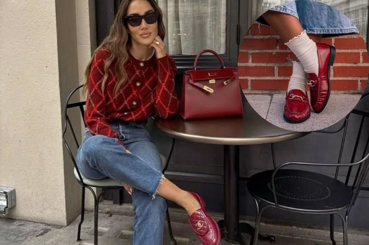 El poder de los mocasines rojos en looks para mujeres de 50+