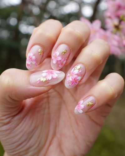 Uñas de flor de cerezo