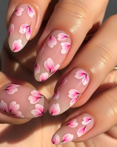 Diseño con petalos de cerezo