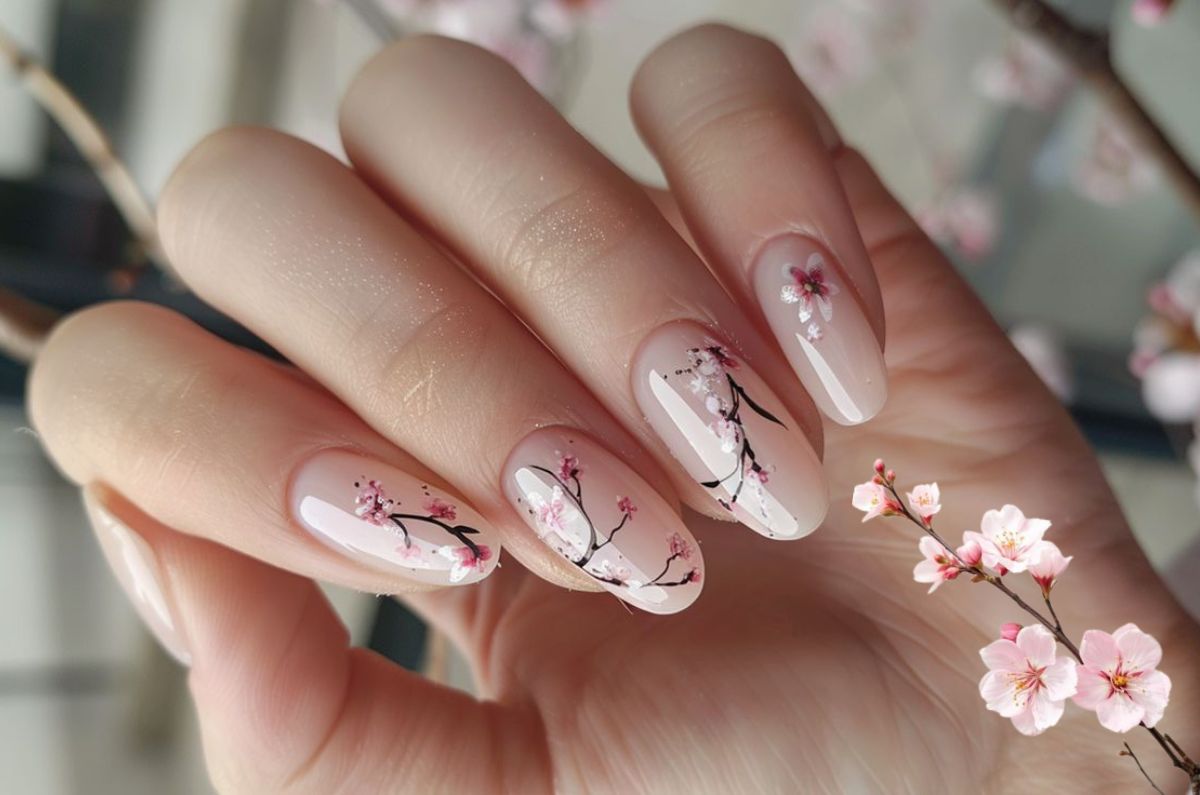 Uñas inspiradas en el cerezo: el manicure perfecto para manifestar un viaje a Japón