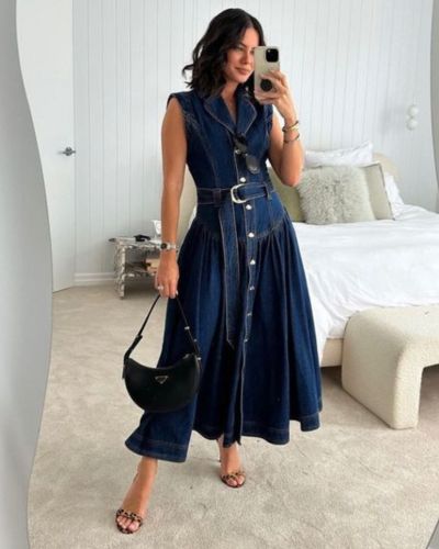 Los vestidos denim son un básico del clóset y en días de calor se reinventan para convertirse en el aliado perfecto de looks frescos, cómodos.