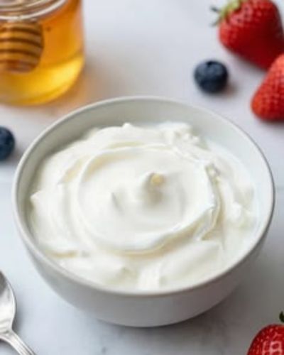 Plato de yogur natural