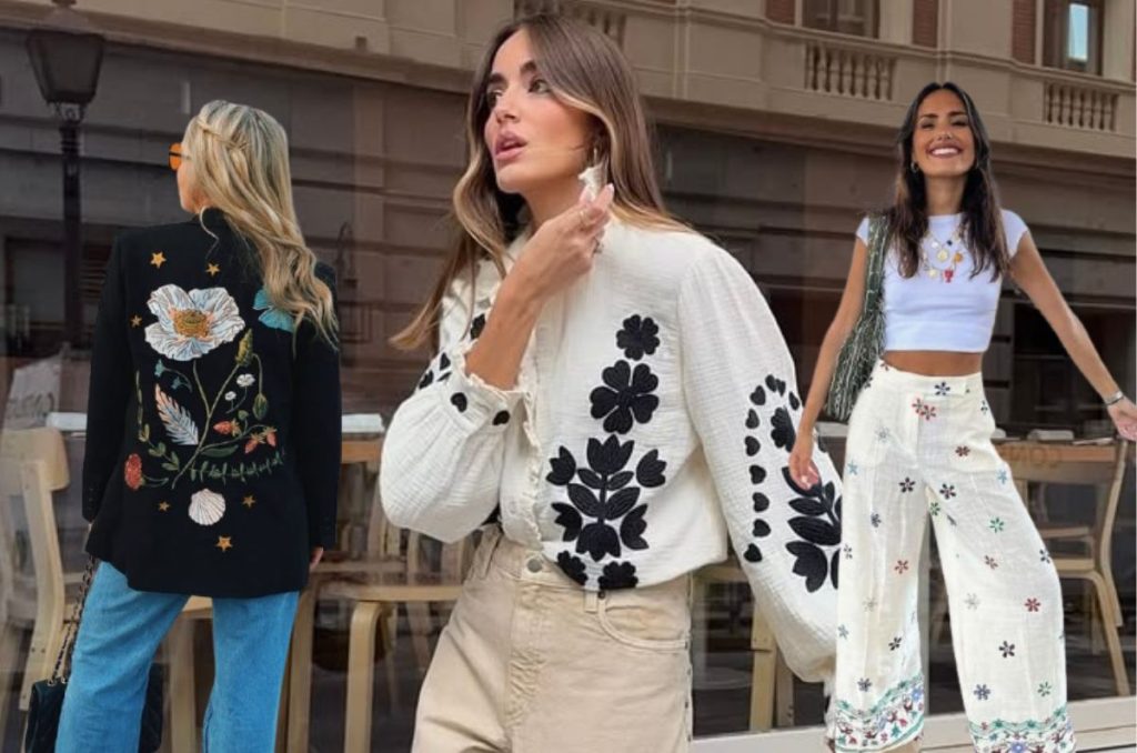 Looks con prendas bordadas en primavera