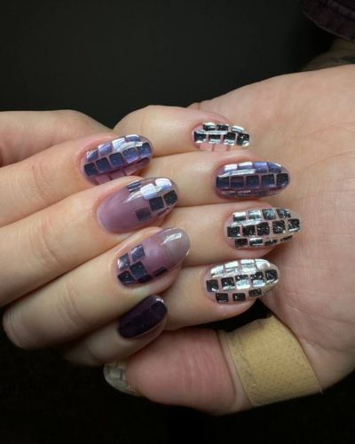 Disco nails oscuras