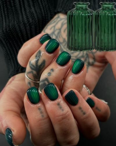 Glass nails color verde