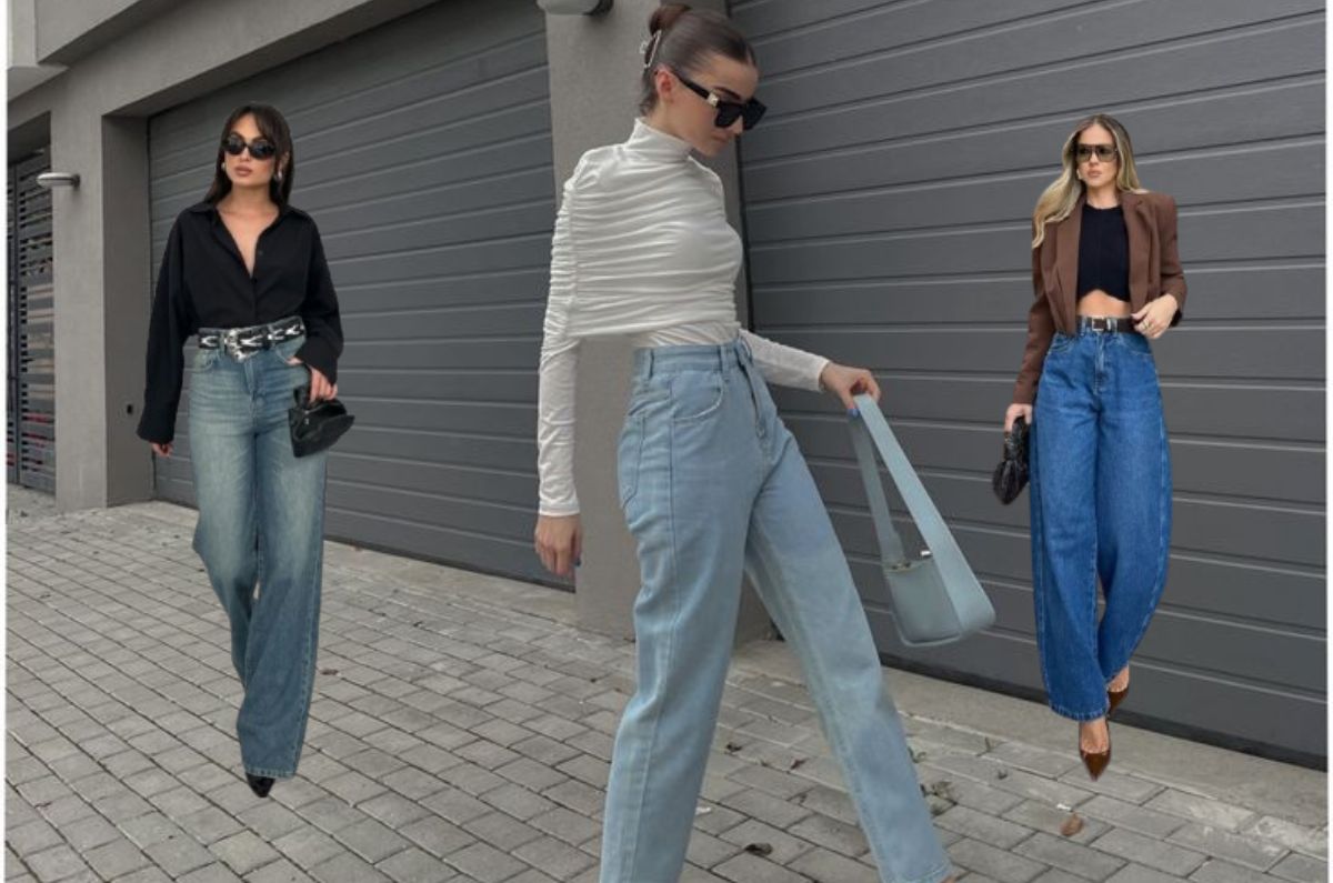 Jeans para la oficina que no son wide leg y sí se ven elegantes