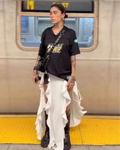 Looks de faldas con olanes 