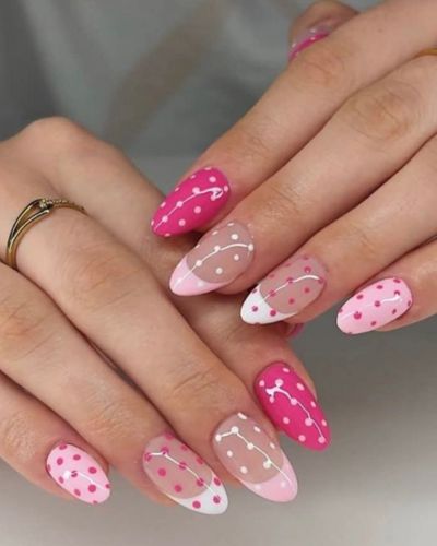 Polka french en tonos rosados