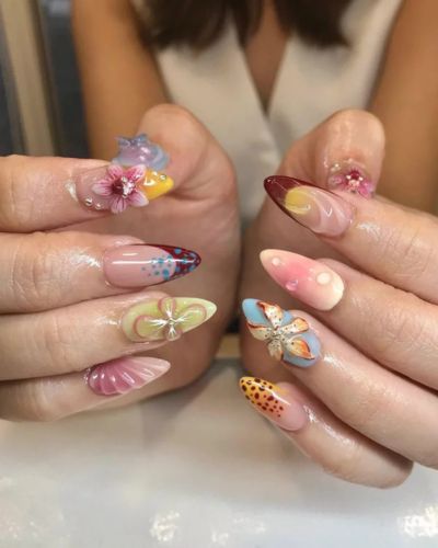 Uñas hawaianas de collores