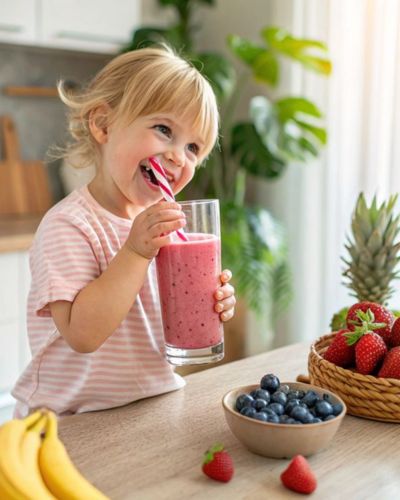 Batidos nutritivos para niños preparados con frutas, avena y otros ingredientes saludables, ideales para el desayuno durante el regreso a clases 2026