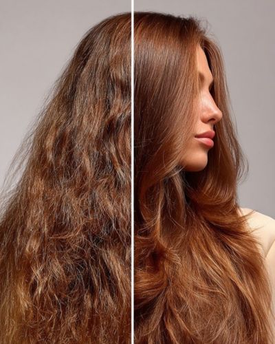 Mujer con frizz en su cabello para identificar el tipo de frizz y aplicar el cuidado capilar adecuado según las necesidades de su melena.